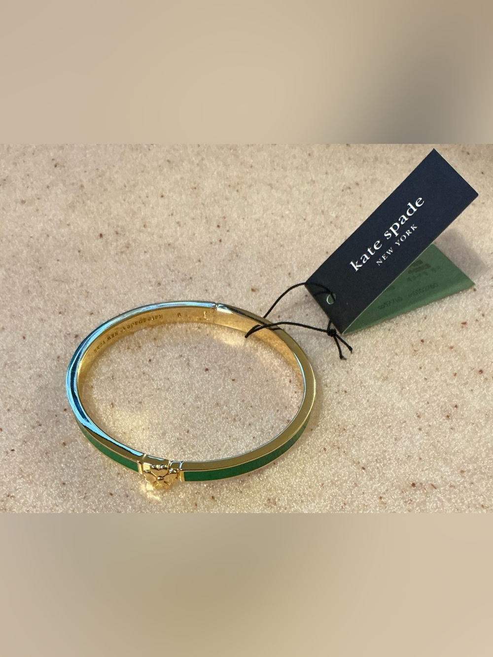 kate spade Gold & Green Enamel Hinged Bangle Bracelet will have dust bag